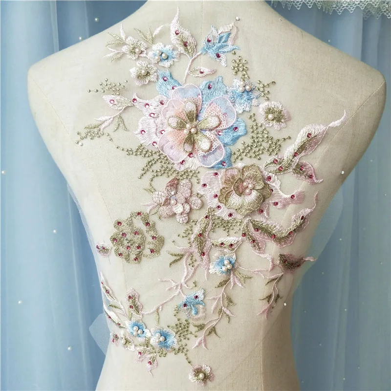 3D Sequins Paste drill applique lace patch Corded french DIY Handmade Skirts Top Corset BackWedding Dresses CH0006 | Дом и сад