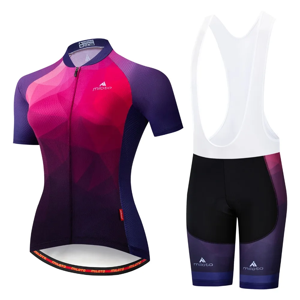 MILOTO 2019 Женский комплект Джерси для велоспорта с коротким рукавом Одежда Pro Team Road