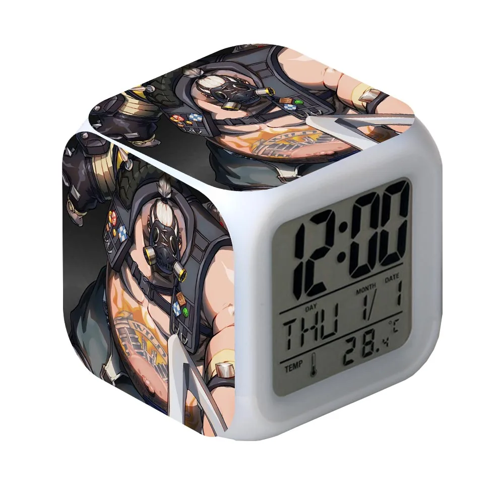 Будильник Светодиодный свет 7 цветов Изменение Orologio электронные часы квадратный стол винтажный стол квадратный цифровой Винтаж - Цвет: Лиловый