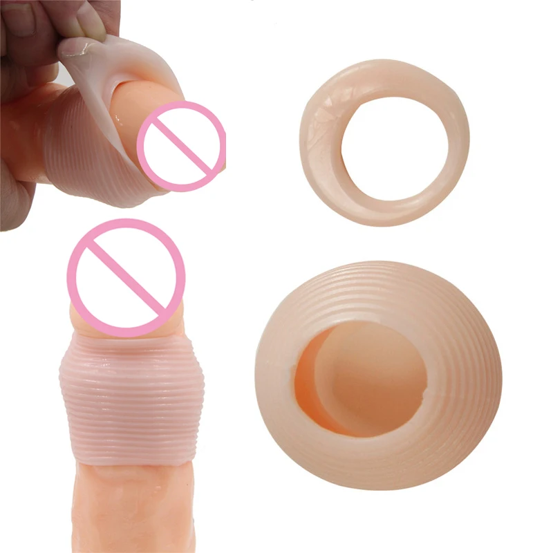 Силиконовый удлинитель для пениса с коррекцией Foreskin 2 шт. секс игрушки кольцо