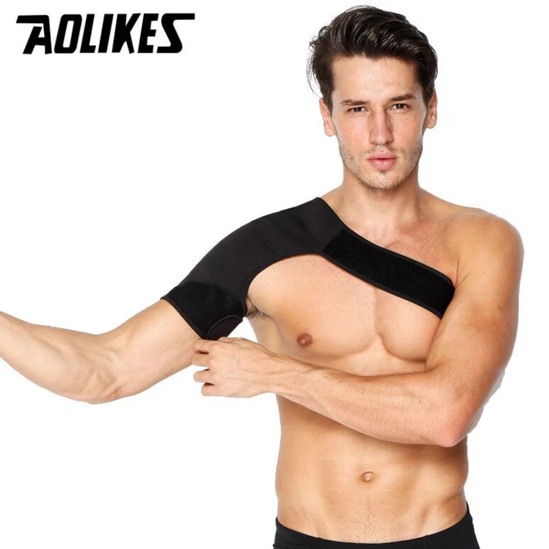 AOLIKES Sports Shoulder Support Back Brace Wrap Adjustable Single-side Guard Strap Belt Band Pads Protector Bandage |