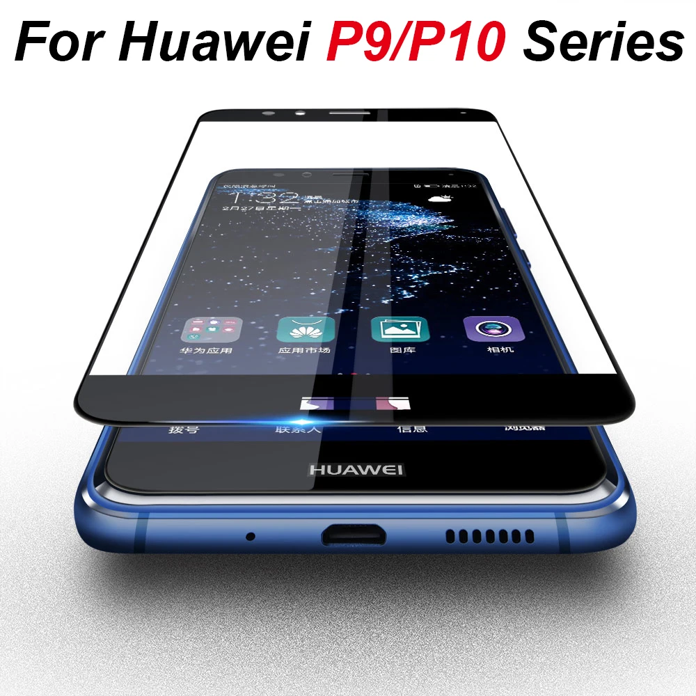 Закаленное стекло для huawei p10 lite p9 p 10 plus легкий протектор экрана защитное пленка