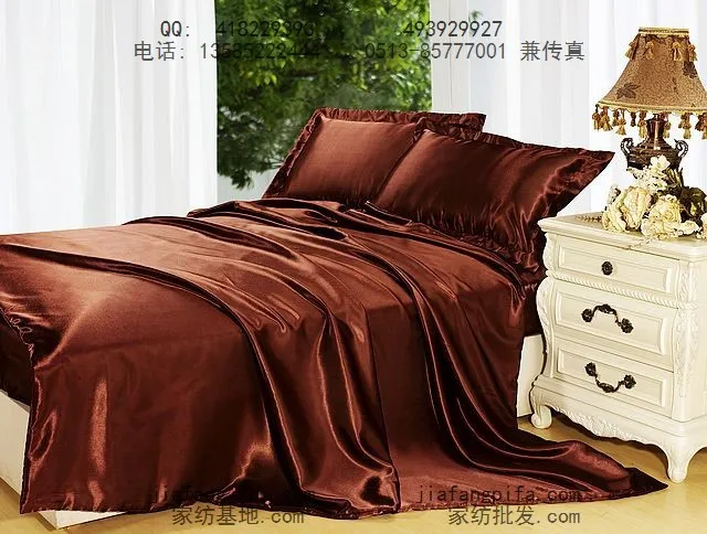 Королевский Комплект постельного белья из шелка тутового шелкопряда цвета кофе |
