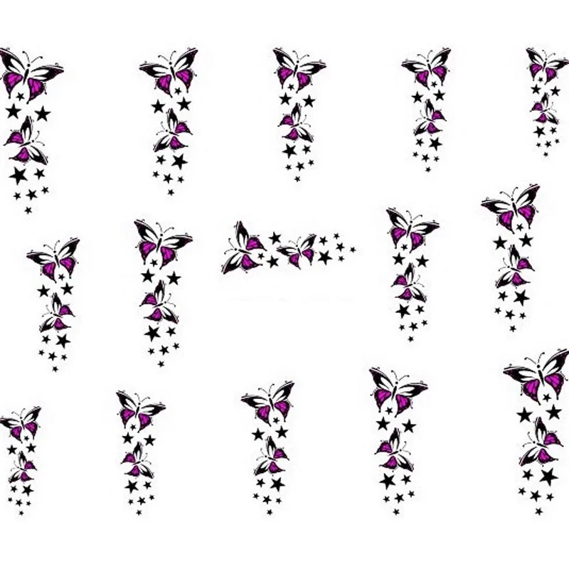 Высокое качество дизайн ногтей Бабочка водные переводные наклейки для советы