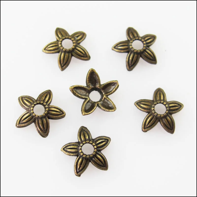 200 шт. состаренная бронза Цвет лист звезда конца биссерных колпачков разъемами 8