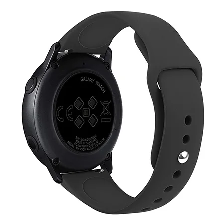 black 20 мм силиконовые полосы для samsung Galaxy Watch Active 2 ремешок маленький большой ремешок для Amazfit Bip samsung Galaxy watch 42 мм - Цвет: black