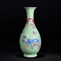 chinese style antique handmade green ceramic flower vase collection jingdezhen porcelain dragon decoration vase