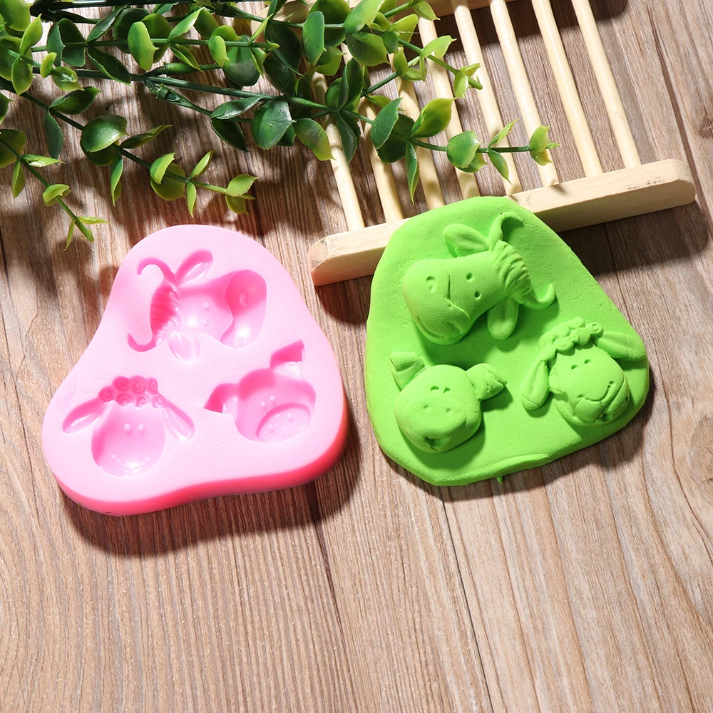 Новинка; 1 предмет DIY милое животное Бегемот изображающие пятачка овец 3D пирог с сахаром декора Силиконовые помадка пирожные пресс-форма для торта Формы для шоколада и выпечки