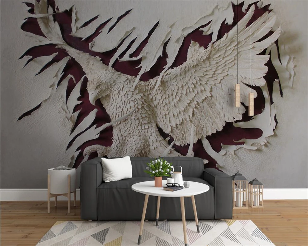 

Beibehang Custom wallpaper 3D Domineering eagle wings TV background walls 3d living room bedroom mural wallpaper for walls 3 d