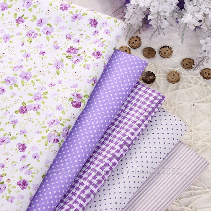 Фиолетовая Роза ткань 95% хлопок ткань DIY шитье Лоскутные сумки farbic Tilda кукольная ткань текстильная ткань для дома 5 шт. 40*50 см