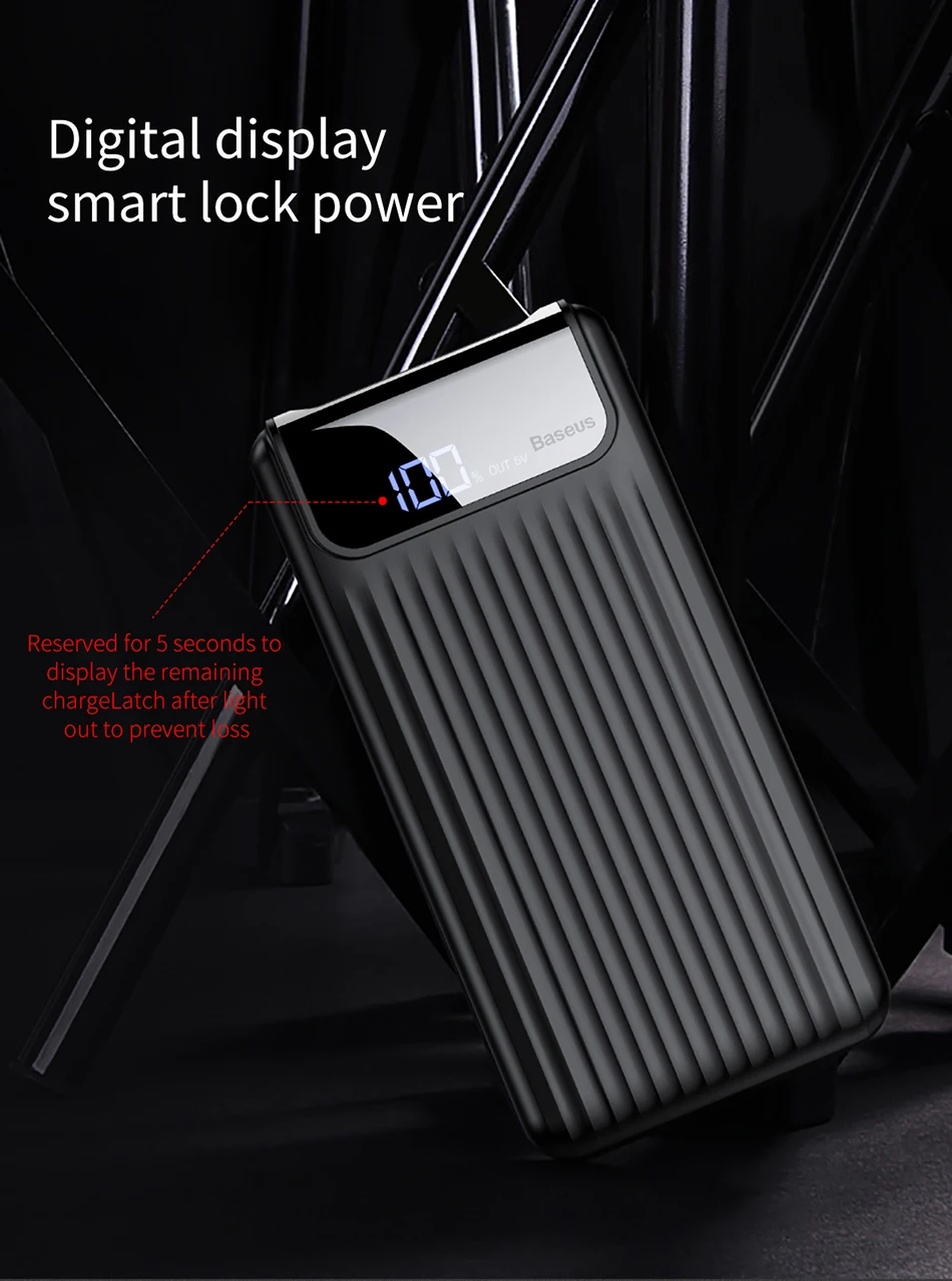 Baseus 10000 мАч lcd Dual USB Quick Charge 3,0 power Bank для iPhone XS Max 8 7 6 samsung Xiaomi QC3.0 power bank зарядное устройство