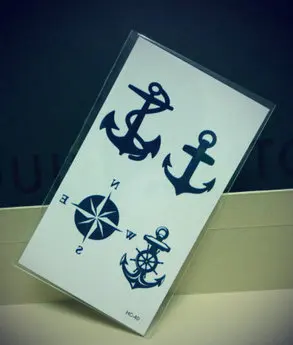 Тату пират матроска серия пластина руля якорь руководство мужчины и женщины