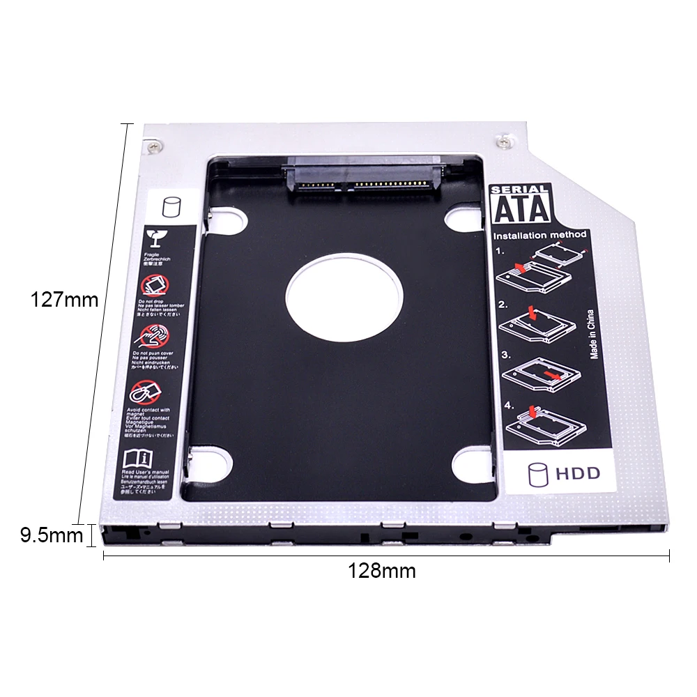 CHIPAL алюминиевый 2-ой HDD Caddy 9,5 мм SATA3 для 2," SSD чехол HDD корпус жесткий диск кронштейн для ноутбука CD DVD-ROM Оптический отсек