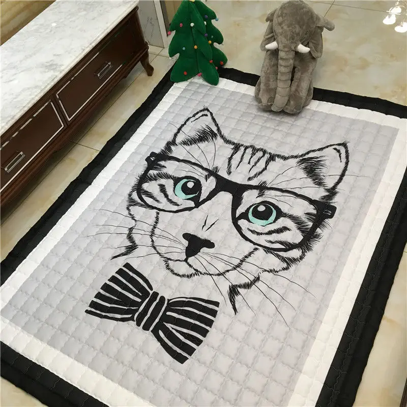 miaoxiansheng Мультяшные детские игровые коврики, утолщенные Нескользящие напольные коврики для гостиной, детской спальни, экологически чистые детские коврики для ползания - Цвет: miaoxiansheng