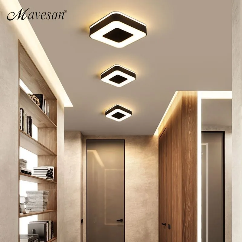 

New Design LED Ceiling Light Corridor Art Gallery Decoration Front Balcony Lamp Porch White Black Lamparas De Techo Plafondlamp