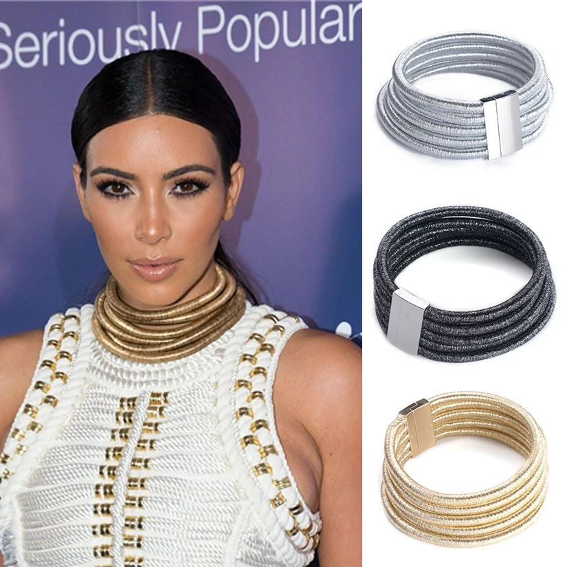 6 Colors New fashion Kim Kardashian necklace collar &amp pendant choker statement maxi jewelry wholesale | Украшения и аксессуары