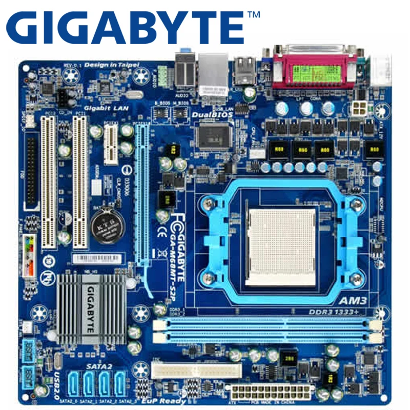 GIGABYTE GA M68MT S2P настольная материнская плата 630A Socket AM3 для Phenom II Athlon DDR3 8G используется