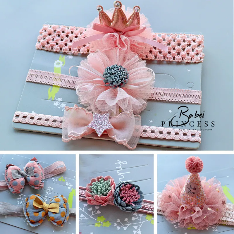Кружевная Детская повязка на голову шикарный кружевной цветочный головной убор