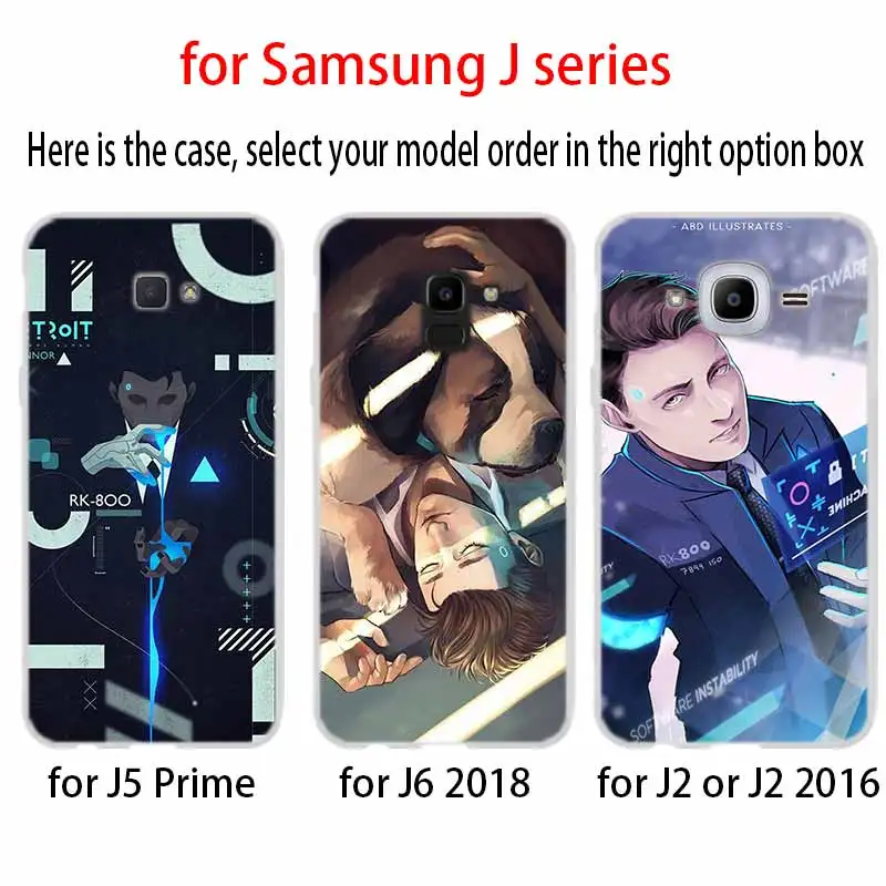 Детройт стать человеком RK800 Коннор для телефона чехол Samsung Galaxy j6 J8 J7 J5 J3 J4 Plus 2018 2017