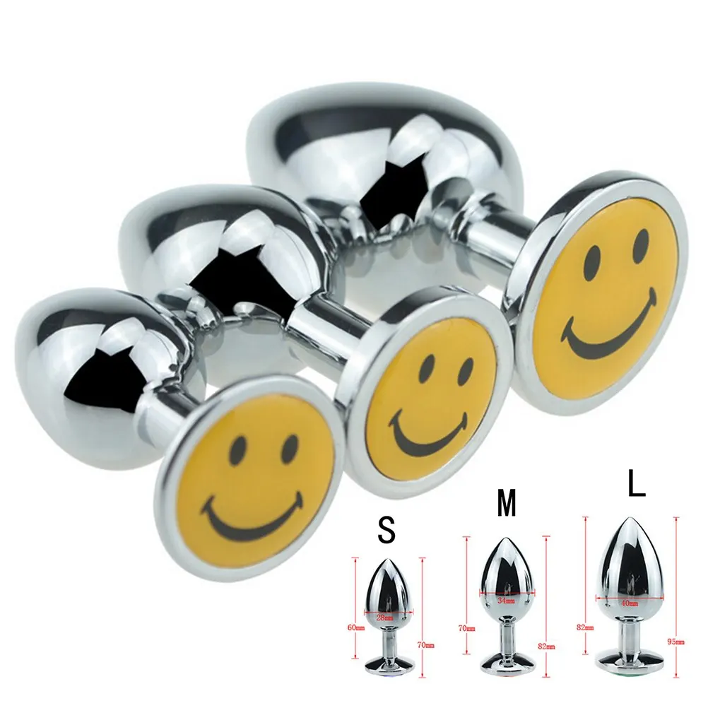 3 Sizes Smile Unisex Stainless Steel Anal Toy Smooth Touch Butt Plug Crystal Jewelry Body Tail Massage | Красота и здоровье