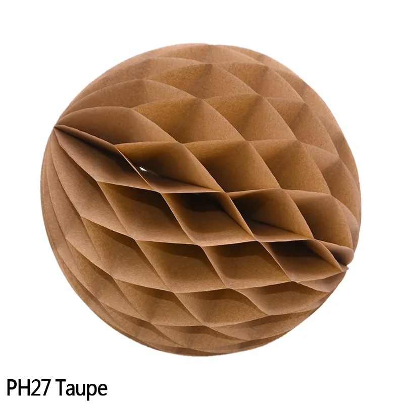 H27 taupe 10 шт 2'-12 ''сотовые шарики круглые ткани круглые подвесные бумажные фонари ремесло для свадьбы или «нулевого дня рождения» вечерние рождественские украшения - Цвет: H27 taupe