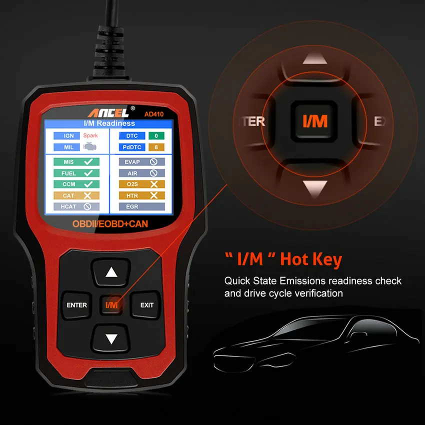 OBD2 Automotive Scanner Ancel AD410 Car Detector Auto Diagnostic Code Reader with O2 Sensor Tester PK AD310 NT201 ELM327 |