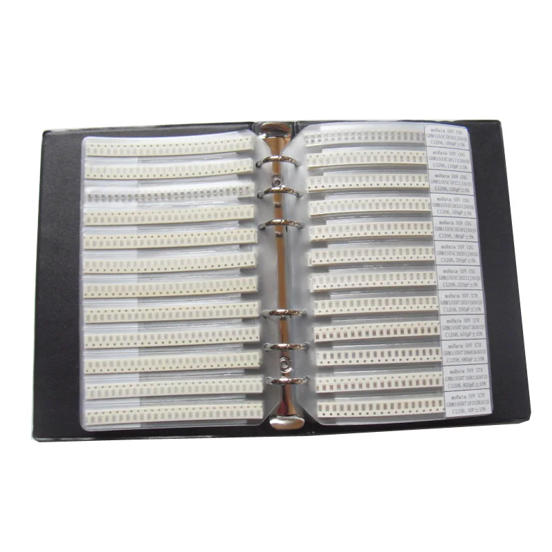 1206 SMD конденсатор с алюминиевой крышкой, книга с образцами 80valuesX50pcs = 4000 шт. 0.5PF~ 1 мкФ набор различных конденсаторов пакет