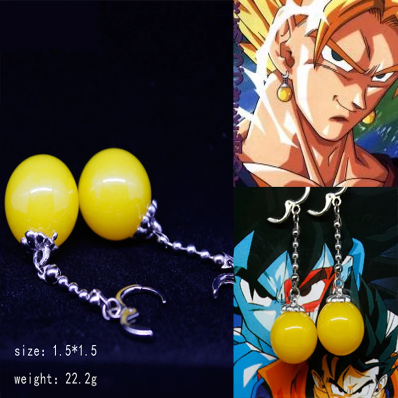 (LONSUN)Dragon Ball Son Goku и Вегета потара подходят для сережек черный Сон Гоку замасу