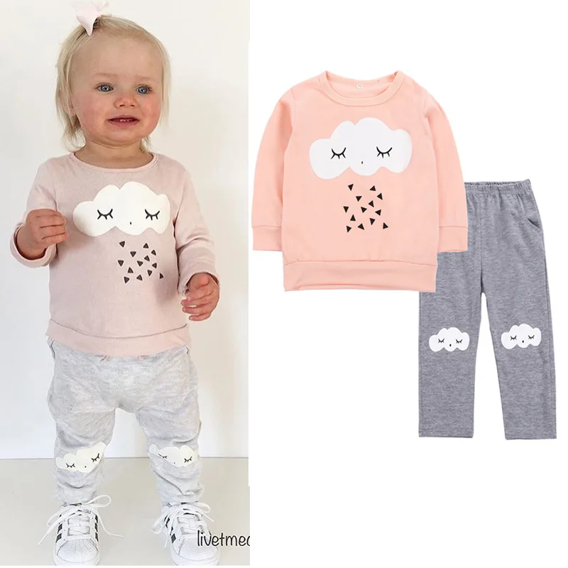 Одежда для девочек бутик комплект одежды маленьких Осенняя детская одежда