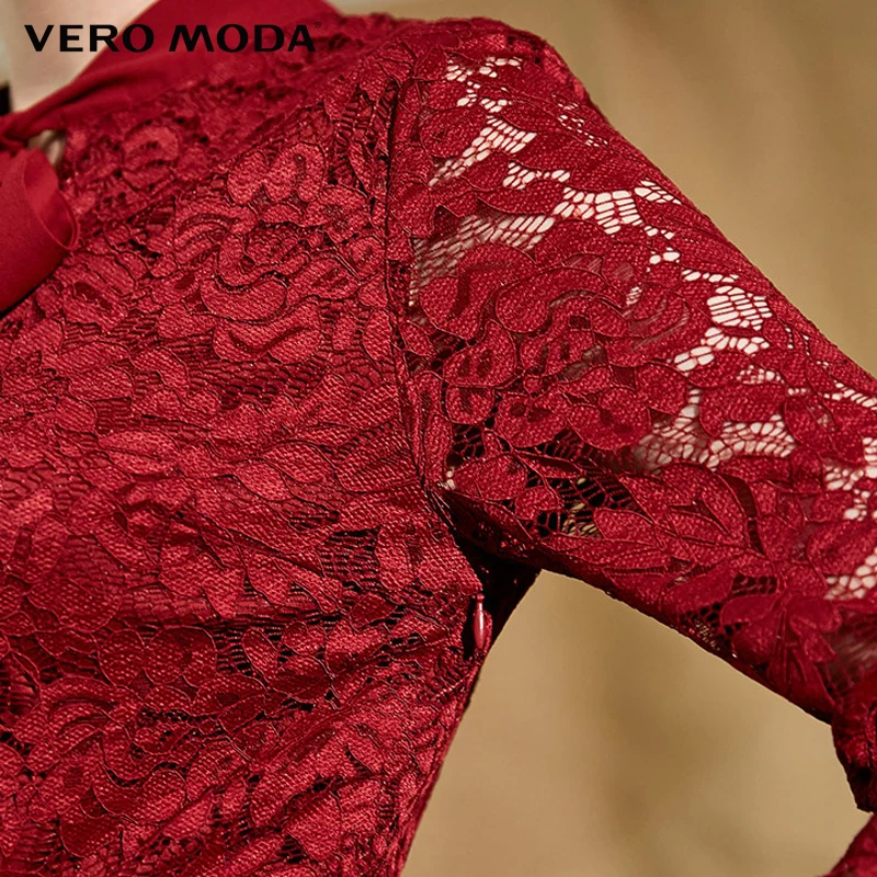 Vero Moda сплошной цвет кружевное платье с воротником Галстуки | 317361516|Женские платья|