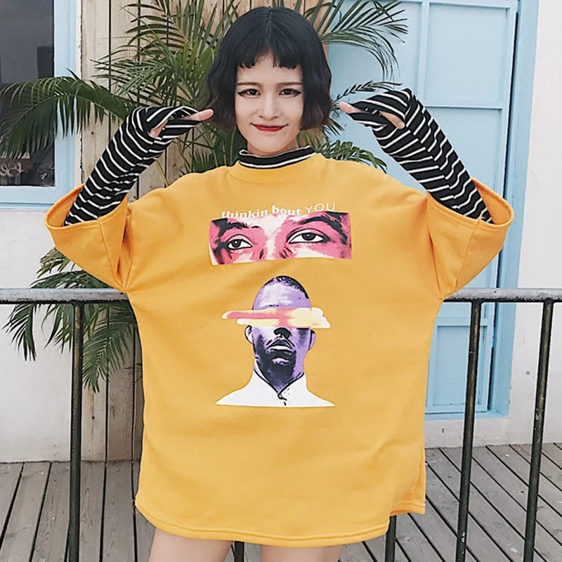 Sudadera Mujer 2021 Для женщин с капюшоном в Корейском стиле Ulzzang Harajuku Свободные одежда