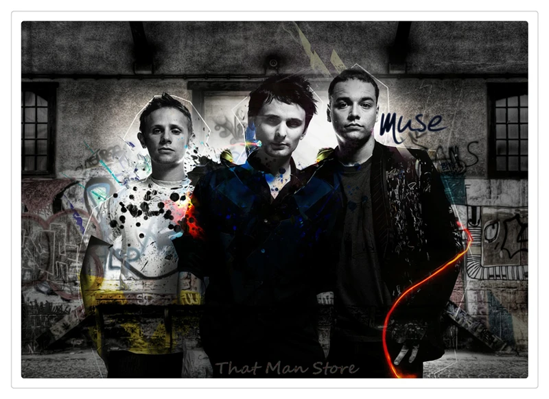 Muse Music Art Ретро Рок музыка ностальгия белая крафт-бумага декоративная живопись плакаты Наклейка на стену 42*30 см