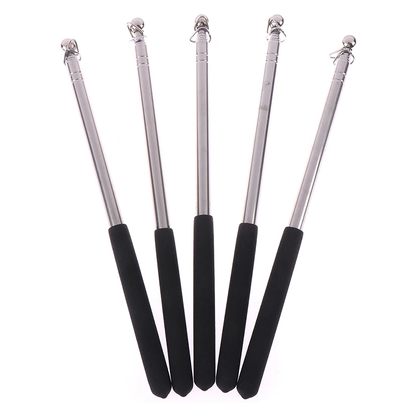 

1pcs Black Stretchable Pointer touch whiteboard pen felt head stainless steel telescopic rod teacher pointer 1 meter