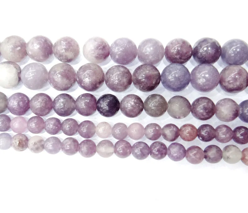 Натуральный камень, фиолетовый Lepidolite Гладкие Круглые бусины 1" Strand 4 6 8 10 12 мм выбрать размер для DIY браслет ожерелье ювелирных изделий