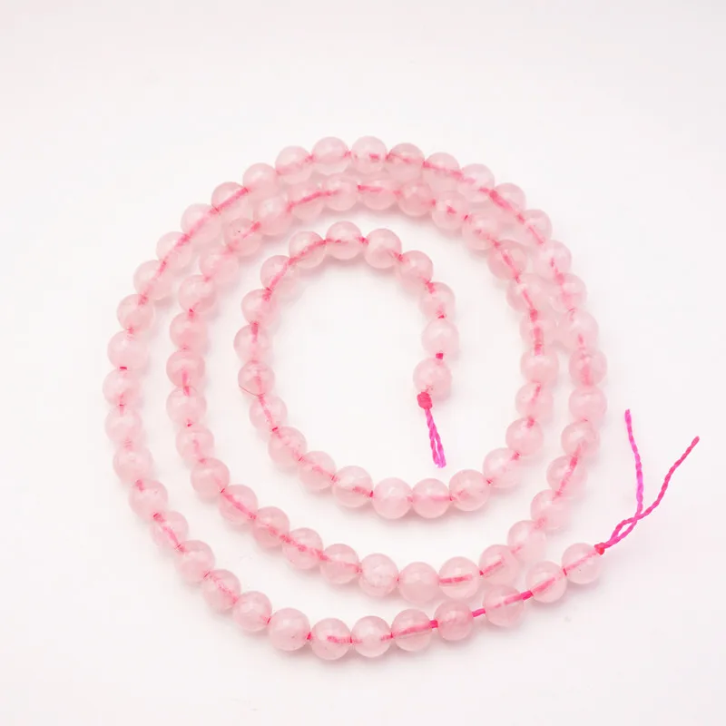 Natural Rose Quartz Stone Round Loose Bead Pink Crystal Semi-precious For Jewelry Making DIY Bracelet Necklace 3mm-12 mm HK065 | Украшения