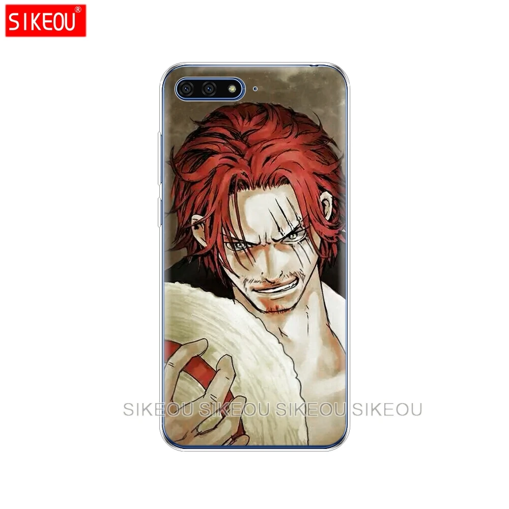 Силиконовый чехол для телефона Huawei Honor 7A PRO 7C Y5 Y6 Y7 Y9 2017 2018 Prime One Piece Shanks аниме Red Hair |