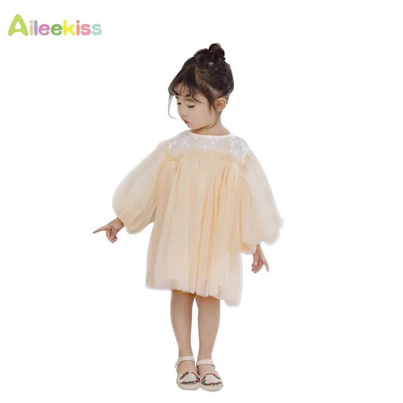 AILEEKISS/праздничное платье для девочек Детские платья с длинными рукавами и