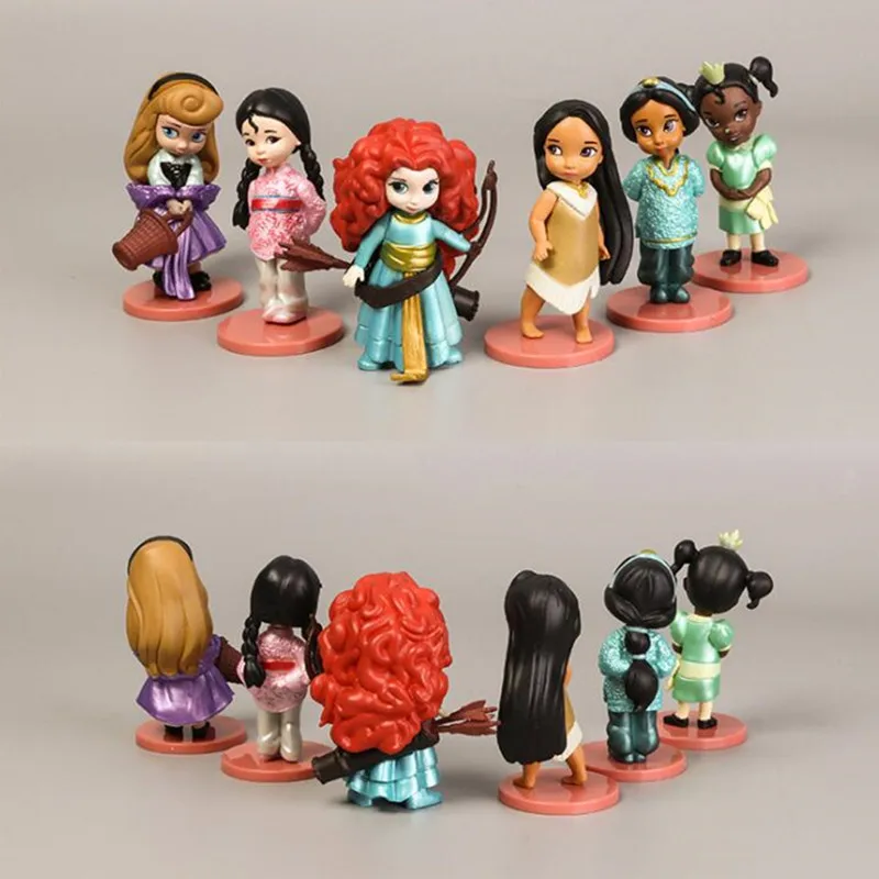 Disney 11PCS Princess Series Cute Doll Model Toys Snow Mermaid Cinderella Long Hair Fairy Tale Action map | Игрушки и хобби