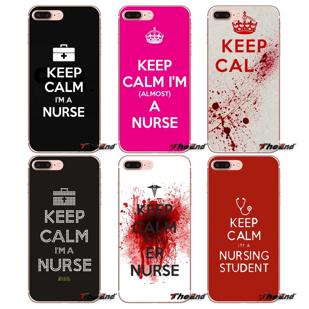Keep Calm I'm медсестра Мягкий силиконовый чехол для iPhone X 4 4S 5 5S 5C SE 6 S 7 8 плюс samsung Galaxy J1