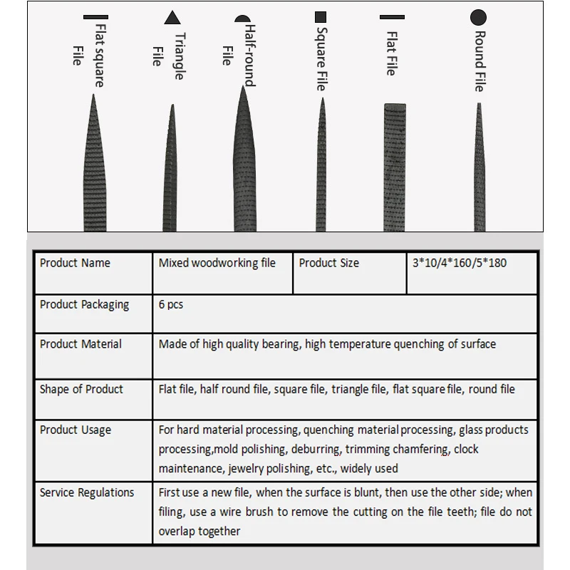 6 шт. смешанного дерева красного Rasp файл/резьба по дереву/Тонкие зубы