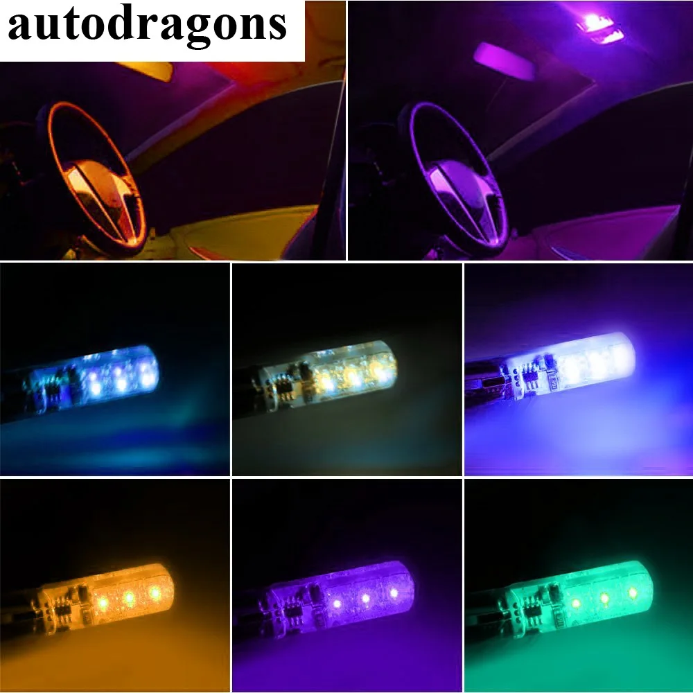 Autodragon 2x веселый стиль w5w T10 светодиодный 168 194 светильник пы чипы RGB 16 холодных