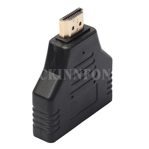 100 шт./лот черный практичный HDMI совместимый штекер на 2 гнезда 1 в Выход