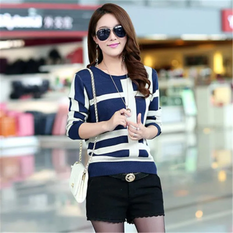 Новый стильный кашемировый свитер Женский пуловер женский с круглым вырезом