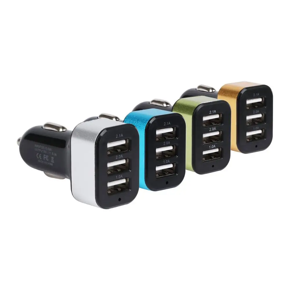 

Universal Car charger 3-PortS USB 5V 2.1A Adapter Fast Charging 3 USB for iPhone Samsung Huawei