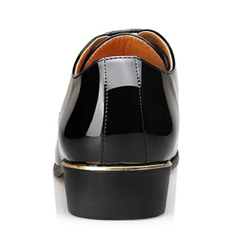 

2019 Newly Men's Quality Patent Leather Shoes Wedding Shoes Leather Soft Man Dress Shoes Plus Size 38-48 black white blue brown