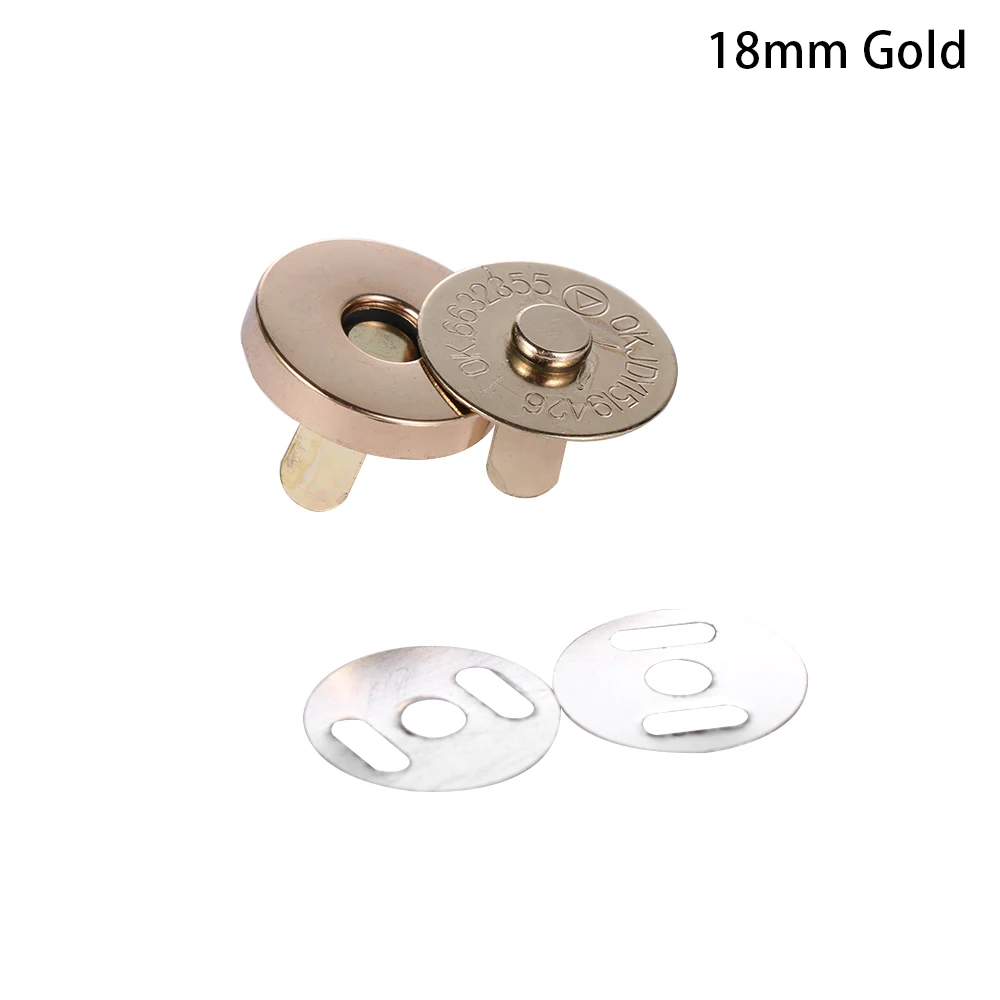 18mm Gold 10 шт./компл. 14 мм 18 мм магнитные застежки сумка для ключей кошелек Сумки ремесла аксессуары для одежды - Цвет: 18mm Gold