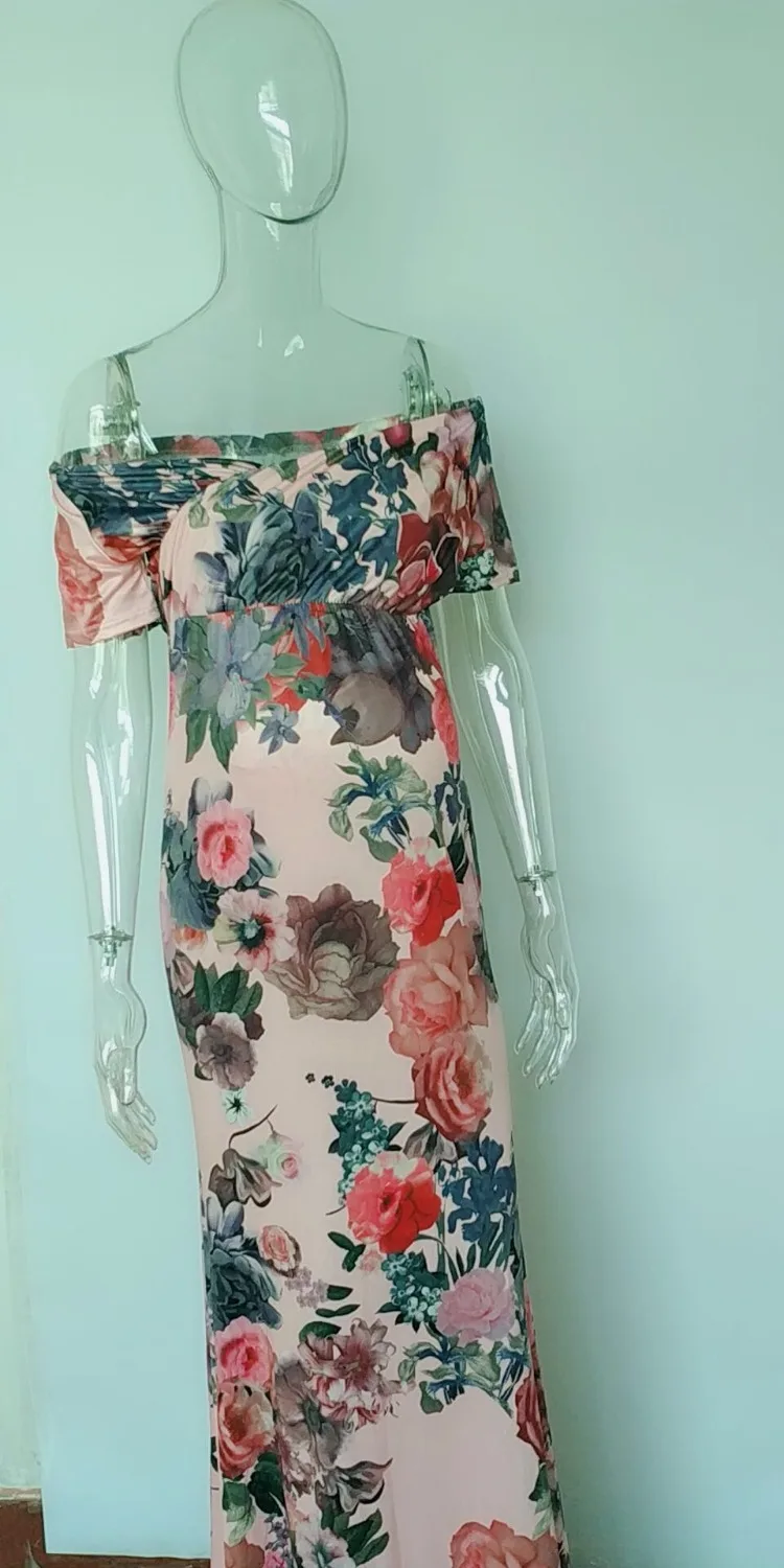 Платье для беременных платье фотосессии макси детское без плеча молочный шелк с