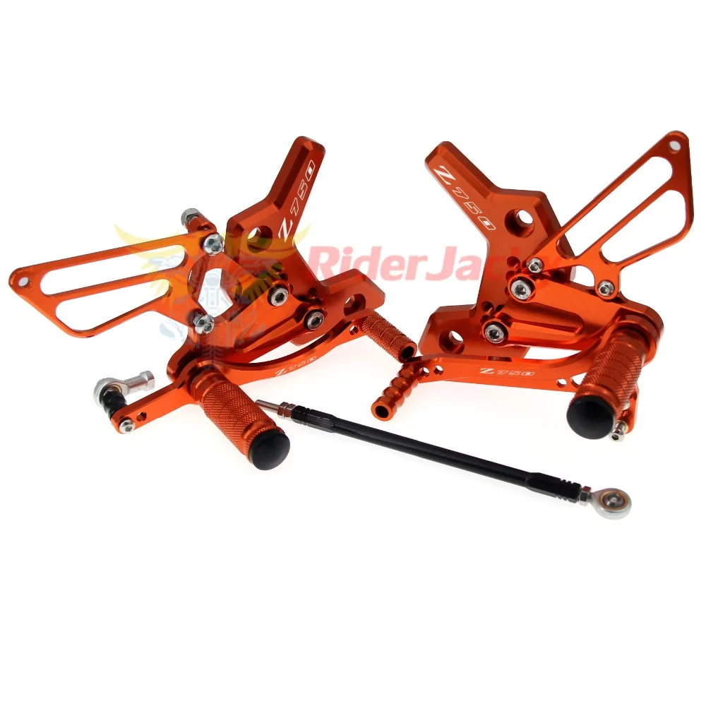 Логотип "Z 750" мотоцикла, настраиваемый, CNC Rearset подножки для ног подножки колодки педали для Kawasaki Z750 2004-2006 2005
