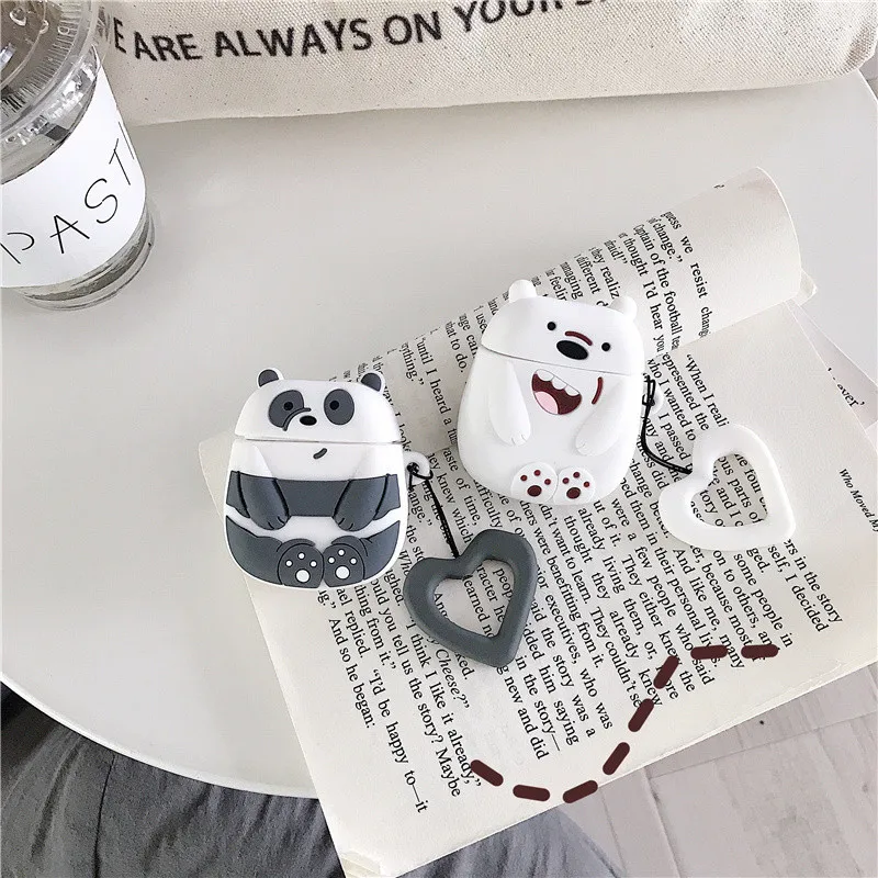 Чехлы для Apple Airpods 3D милый мы вся правда о медведях Мягкая кукла из силикона для Airpods Беспроводной Bluetooth наушники медведь задняя крышка