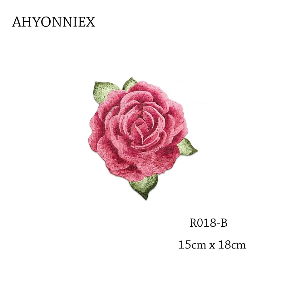 Круглая вышивка AHYONNIEX в форме пиона цветок нашивка для платья шляпы сумки джинсов